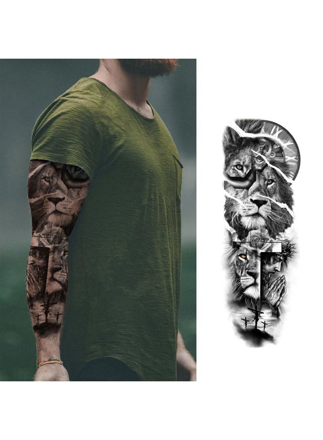 Anrituo 19Pcs Wolf Scorpion Full Arm Half Sleeve Fake Temporary Tattoo Sticker For Man - Image 3